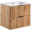Comad Ąžuolo spalvos pakabinama vonios spintelė su praustuvu Adel oak, 60 cm