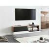 Beliani TV staliukas GLADSTONE 180 cm, Spalva: Juoda + Ruda