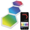 Sieninis šviestuvas Emos Hexagon LED apšvietimo prailginimo rinkinys 1,8 W RGBIC reguliuojamas WiFi GoSmart 3 vnt.