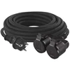 Emos Pailginimo laidas 15 m / 2 lizdai / juodas / guminis / 250 V / 1,5 mm²