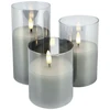 Struhm Dekoratyvinė žvakė Trio Led 3x 2w šilta, stiklinė, nuotolinio valdymo pultas, laikmatis