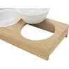 Bļoda dzīvniekiem, keramika - Trixie Bowl set, ceramic/bamboo, 2×0.25 l/ø 12cm/30×5×14 cm