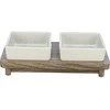 Bļoda dzīvniekiem, keramika - Trixie CityStyle bowl set, ceramic/MDF, 2 × 0.4 l/12 × 12 cm/30 × 4 × 15 cm