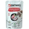 ONTARIO katės maistas su vištiena ir krabais, 80 g
