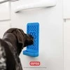 „Dexas“ užkandžių ir blaškymo silikoninė laižymosi kilimėlis su kišenėle – vertikalus dizainas, mėlynas