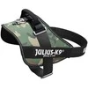 Julius-K9 IDC Powerharness Camouflage – Aukščiausios kokybės reguliuojama petnešėlė, kamufliažinė chaki spalva, patvarus dizainas