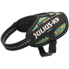 Julius-K9 IDC Powerharness Leopard – Atspindinti šunų petnešėlė, geltonos ir turkio spalvos raštas, dydis Baby 2