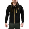 Julius-K9 pilno užtrauktuko Hoodie juoda/auksinė – patogus medvilnės mišinys, mažas dydis, stilingi trenerio drabužiai