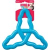 KONG Flyangle didelis plaukiojantis žaislas – elastingas, švelnus dantims, patvarus mėlynas dizainas