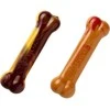 Nylabone Extreme Bone dviejų pakuotė – patvarus kramtomųjų kaulų rinkinys, jautienos, sūrio ir obuolių skonio