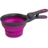 Sulenkamas „Dexas KlipScoop“ 3 viename, didelis 473 ml – sulankstomas maisto kaušelis su maišelio spaustuku, violetinis