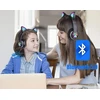 Belaidės ausinės katės ausys juodos spalvos su bluetooth, spalva: rožinė