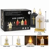 LED žvakė su kryžiumi, mišrios spalvos 10752, 13 cm
