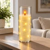 LED žvakė su dekoratyvine švieselių vielute 10756, 20 cm