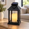 Juodas saulės energija maitinamas LED žibintas 10766, 28 cm