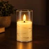 LED žvakė su dekoratyvine švieselių vielute 10173, 10 cm