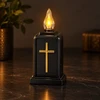 LED žvakė su kryžiumi, mišrios spalvos 10752, 13 cm