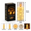 LED žvakė su dekoratyvine švieselių vielute 10756, 20 cm