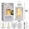 Baltas dekoratyvinis žibintas su trimis LED žvakėmis 10764, 20 cm