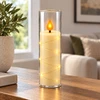 LED žvakė su dekoratyvine švieselių vielute 10758, 15 cm