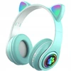 Ausinės bluetooth Cat ears, belaidės, vaikiškos, spalva: žalia