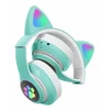 Ausinės bluetooth Cat ears, belaidės, vaikiškos, spalva: žalia