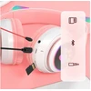Bluetooth ausinės Cat ears LED, rožinės