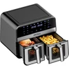 Kraftdele Kraft &amp; Dele Karšto oro gruzdintuvė be riebalų KD4179, 9 l 2500 W, du skyriai po 4,5 l + LCD ekranas, spalva: juoda