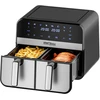 Kraftdele Dviejų skyrių karšto oro gruzdintuvė 9l 2500W + LCD KD4180 Kraft &amp; Dele, spalva: juoda