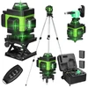 Lazerinis nivelyras 360° 3D 8/12/16 linijų, žalia, su priedais