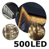 LED girlianda auksiniai 500LED varvekliai skirti lauko puošybai, 25m. flash