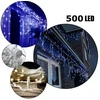 LED girlianda šviečiantys lauko varvekliai, 500LED, 25 metrų ilgio, šaltai baltos spalvos flash
