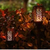 LED Sodo šviestuvai su ugnies imitacija, 4 vnt., 51cm, spalva: juoda
