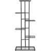 Metalinis gėlių stovas, 6 pakopų, juodas, 41 × 22 × 106 cm