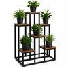 Pastatomas metalinis gėlių stovas 67 cm, 6 lentynos, MDF lentynos