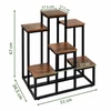 Pastatomas metalinis gėlių stovas 67 cm, 6 lentynos, MDF lentynos