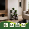 Pastatomas metalinis gėlių stovas 67 cm, 6 lentynos, MDF lentynos