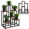 Pastatomas metalinis gėlių stovas 67 cm, 6 lentynos, MDF lentynos
