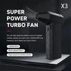 X3 Atnaujinkite Turbo Smurent Fan“ 130000 aps/min 50m/s Turbo Jet“ ventiliatoriaus kaupimas akumuliatoriuje, spalva: juoda