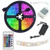 5 m RGB LED juosta + nuotolinio valdymo pultas + maitinimo šaltinis - vandeniui atspari LED juosta