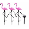 Saulės energijos įkraunamas LED sodo šviestuvų rinkinys - flamingai, 3 vnt, 53cm