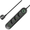 Prailgintuvas P30, su 3 lizdais, USB Type A ir USB Type C prievadais, juodas