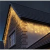 Šiltai baltos spalvos, 25m. lauko girlianda varvekliai, skirtingi šviesos rėžimai, 500LED flash
