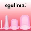 Soulima Tradicinis kinų silikoninių masažo puodelių rinkinys su masažuokliu, 4 taurės
