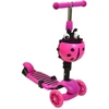 Vaikiškas balansinis paspirtukas su stūmimo rankena Scooter 5in1, rožinis