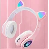 Vaikiškos ausinės katytės ausytės su bluetooth rožinės
