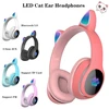 Vaikiškos ausinės katytės ausytės su bluetooth rožinės