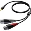 3,5 mm mini lizdas - 2 x XLR 1,5 m laidas - Procab