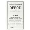 „Depot 400 Shave Specifications No. 408“ drėkinamasis balzamas po skutimosi su šviežiais juodaisiais pipirais, 10 ml