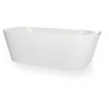 Blue Label Mėlyna Label Mėlynas LABEL back to wall acrylic bathtub - length 1700 mm - height 600 mm - width 800 mm - with chrome pop-up waste overflow